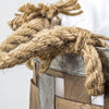 Rustic Farmhouse Bamboo and Metal Storage Basket (Small)